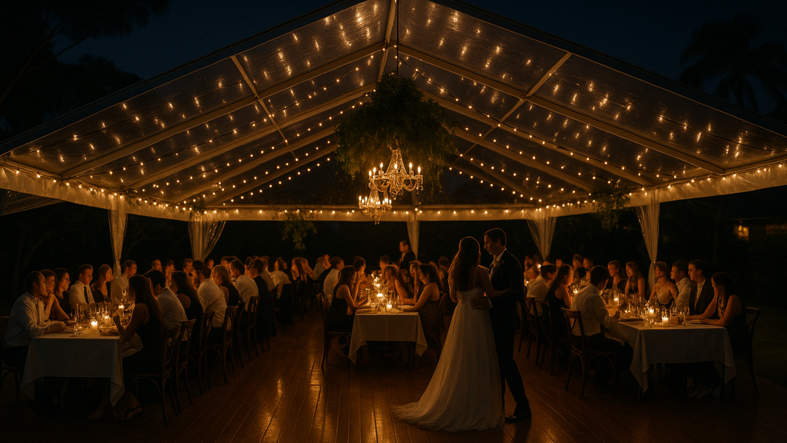 A glowing marquee, laughter under the stars, and a backyard transformed into pure magic.